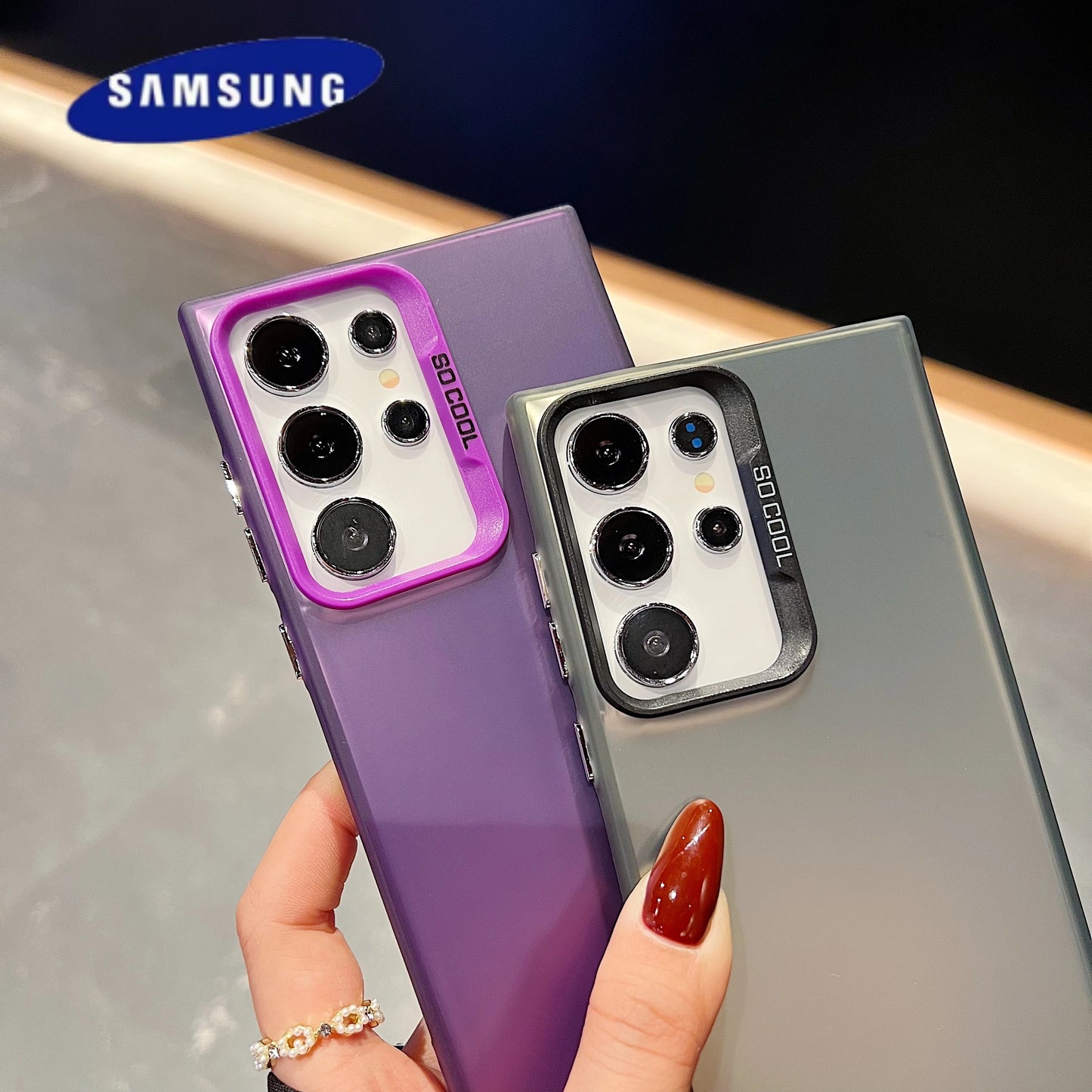 Matte Laser Case For Samsung Galaxy S25 S24 Ultra S23 S22 S21 Plus S20 FE Note 20 A54 A34 A14 A73 A53 A52 A71 Shockproof Cover