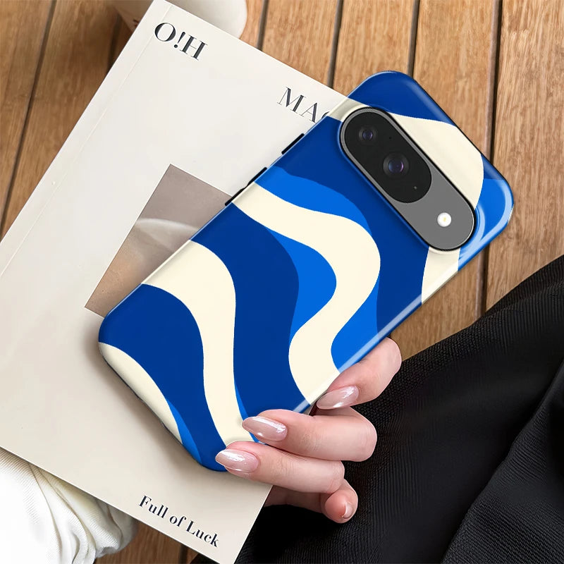 Fcicicase PC +TPU Dual Layer Phone Case For Google Pixel 8A 8 9 Pro 10A 7A 10 9 Pro XL Fashion Stripe Pattern Bumper Capa