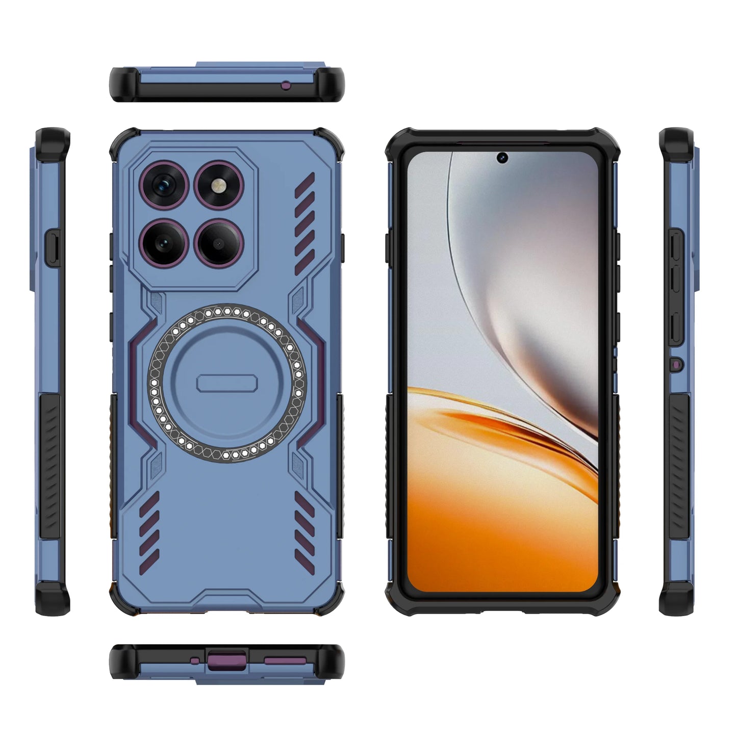 Luxury Magnetic Hard Plastic PC Phone Case For Motorola G86 G15 G75 G05 G34 Edge 60 Pro 50 Fusion Anti-Shock Armor Hard Cover