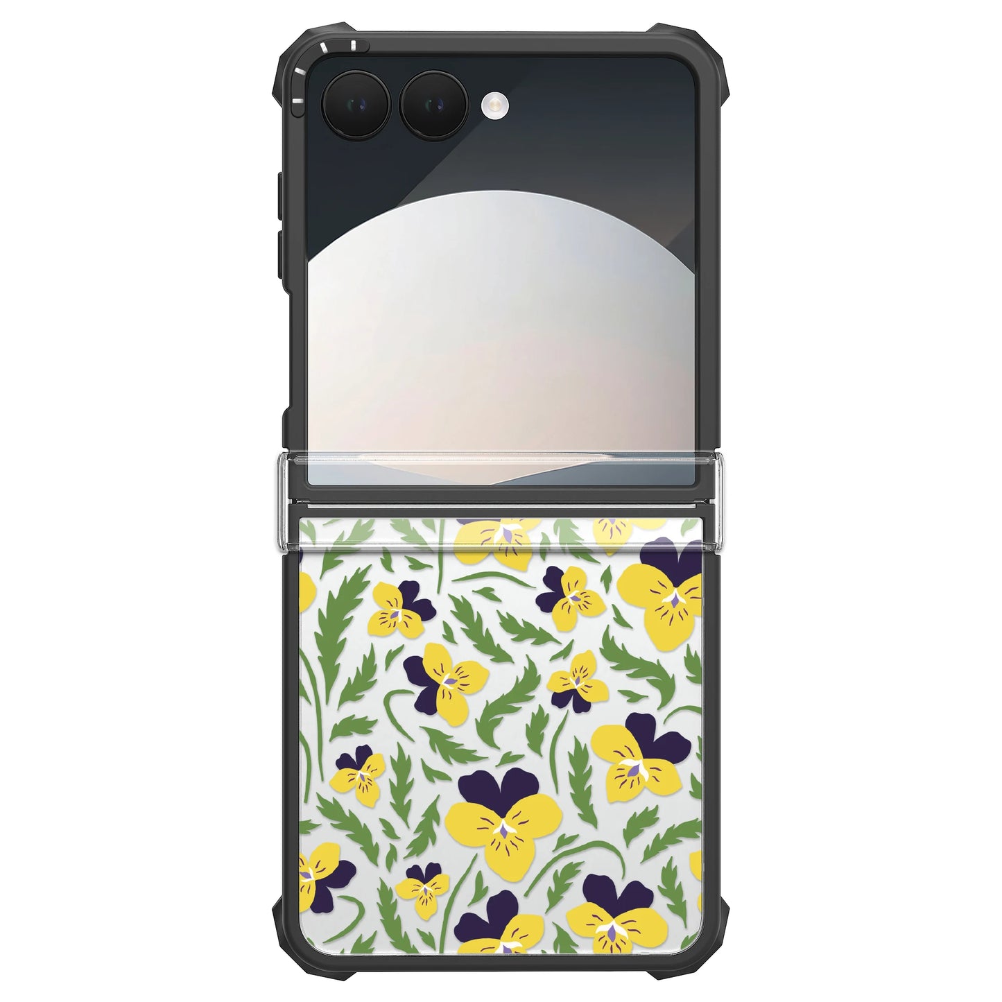 for Samsung Galaxy Z Flip 7 Case with Hinge Protection Floral Lavender Shockproof Protective Hard PC Slim Floral Women Case