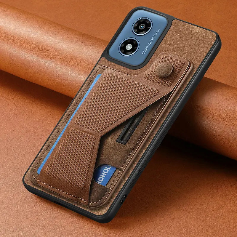 Leather Card Holder Capa for Motorola Moto G85 G55 G45 G35 G05 E15 S50 Neo Edge 60 Fusion Edge50 Pro 50 Neo 5G Bumper Back Case