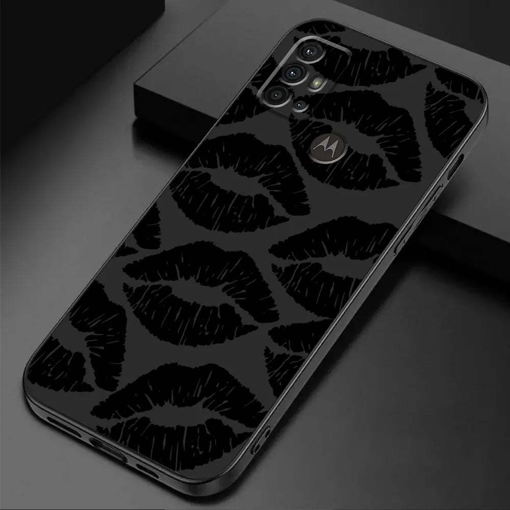 TPU Soft Phone Case for Motorola Moto G50 G32 G52 G53 G30 G60 G71 G72 G22 G51 G31 G73 G60s Sexy Girl Red Black Lips Kiss Cover