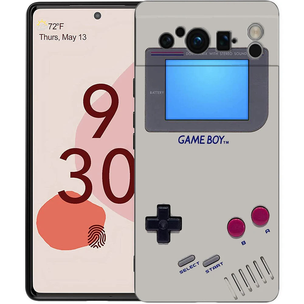 Video Game Boy Vintage GamePad Phone Case For Google Pixel 8 7 6 Pro 6A 7A 5G Soft Silicone Shockproof Black Cover TPU Fundas