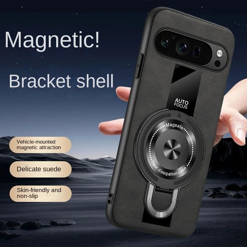 For Google Pixel 9 10 Pro XL 8 7 Pro 8a 7a Magsafe Case Matte sheep Wireless Charging Shockproof Magnetic Armor holder Cover
