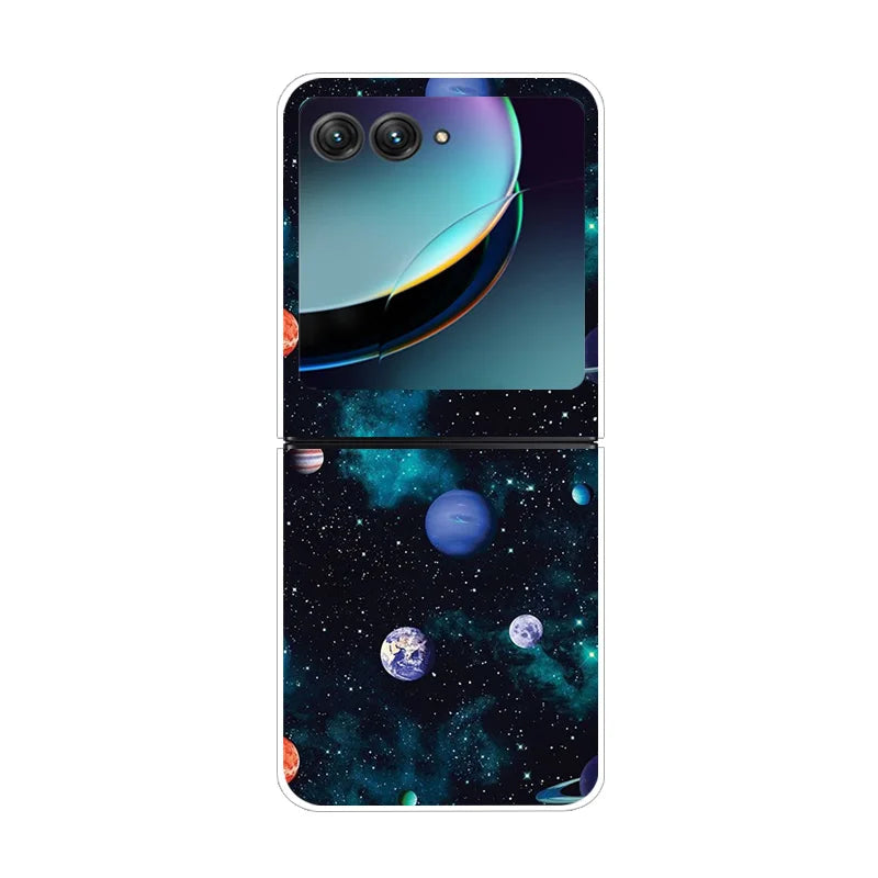 For Motorola Razr 40 Ultra Phone Case Flower Painted Clear Plastic PC Hard Back Cover For Moto Razr 40 Ultra Case 40Ultra 6.9"