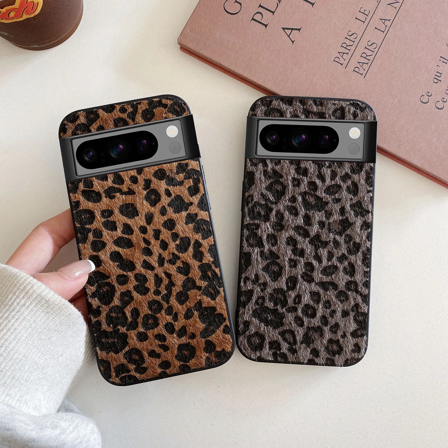 Retro Leopard Print Phone Case Plush Textured Phone Case Protective Cover for Google Pixel 10 9 Pro XL 6 Pro 7 Pro 7A 8 8A 9A 6A