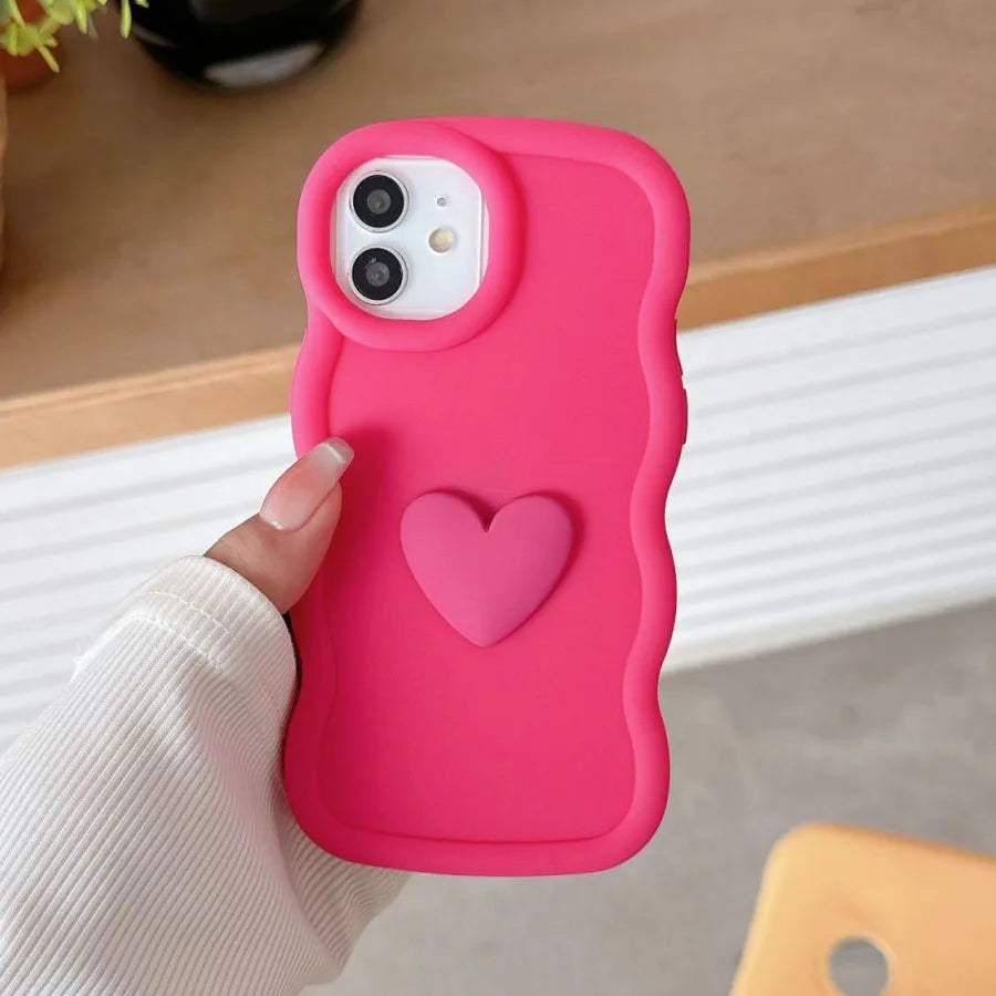 Moto 53 G23 G13 G20 G30 G04S Love Heart Candy Wavy Silicone Case For Motorola Moto G54 G84 5G G82 G52 G22 G32 G24 G34 Soft Cover