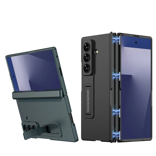 360 All-included Magnetic Hinge Case For Samsung Galaxy Z Fold 7 6 5 4 3 5G With Screen Protect  Glass Holder Shockproof Cover