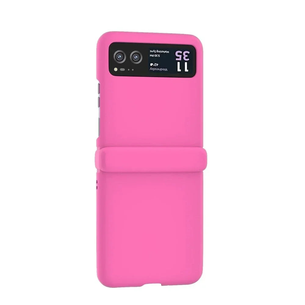 Candy Color Hinge Protective Case For MOTO Razr 50 Ultra Skin Feel Shockproof Flip Cover For MOTO Razr 40 PC Bumper Shell Funda