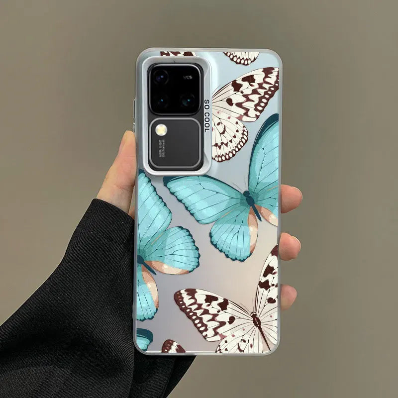 For Samsung Galaxy S25 S24 S23 S22 Ultra Plus S21 S23 S24 FE Laser Phone Case New Fashion Elegant Butterfly Shockproof Covers