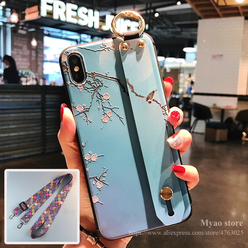 For Moto G55 35 75 15 34 14 84 05 Wrist Strap Case For Motorola Edge 40 50 60 Fusion Neo Pro 60 Stylus Ultra Long Lanyard Cover