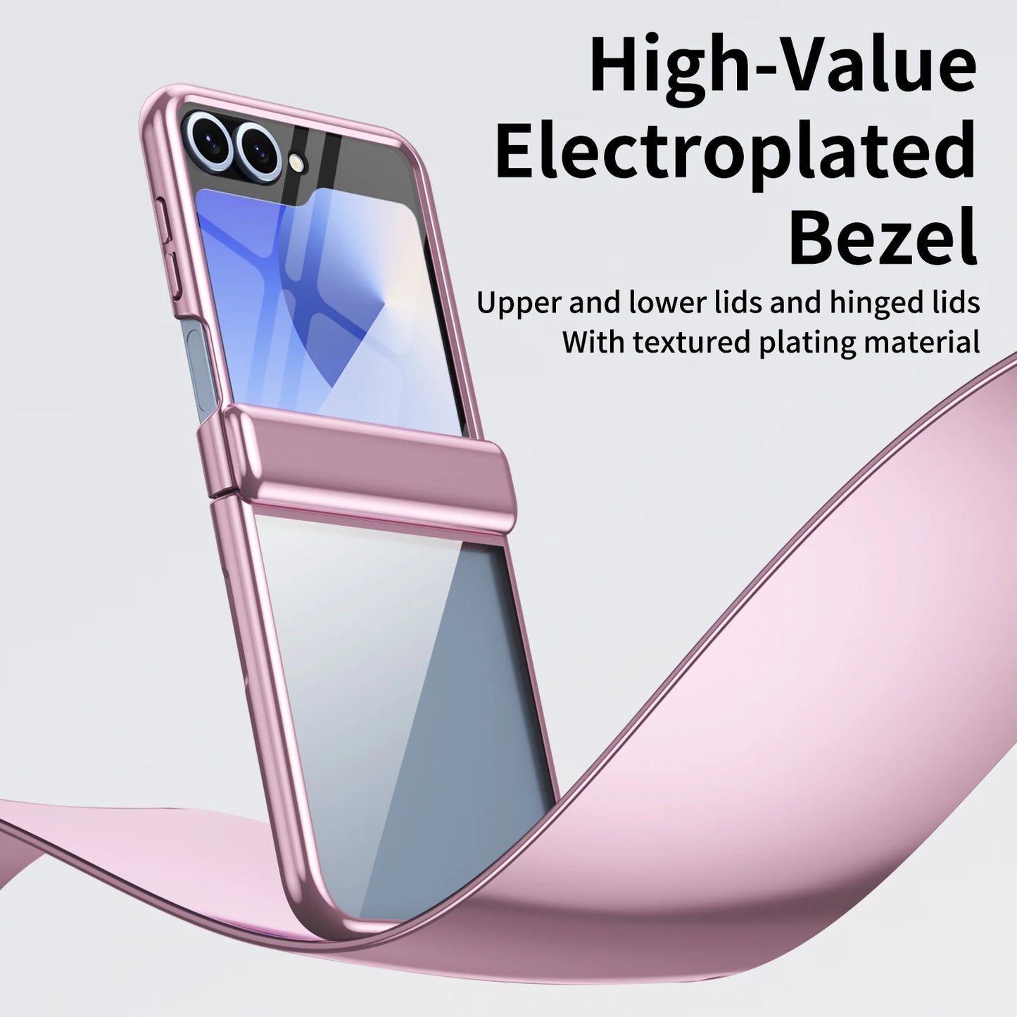 Luxury Plating Hinge Transparent Phone Case For Samsung Galaxy Z Flip 6 5 4 3 5G Clear Shockproof Back Cover For Galaxy Z Flip 6