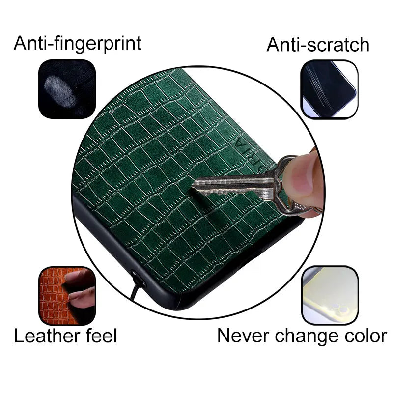 Premium Crocodile Leather Case For Google Pixel 8 8A 7 7A 6 6 Pro 6A Slim Fit Protective Back Cover for pixel 8 phone case