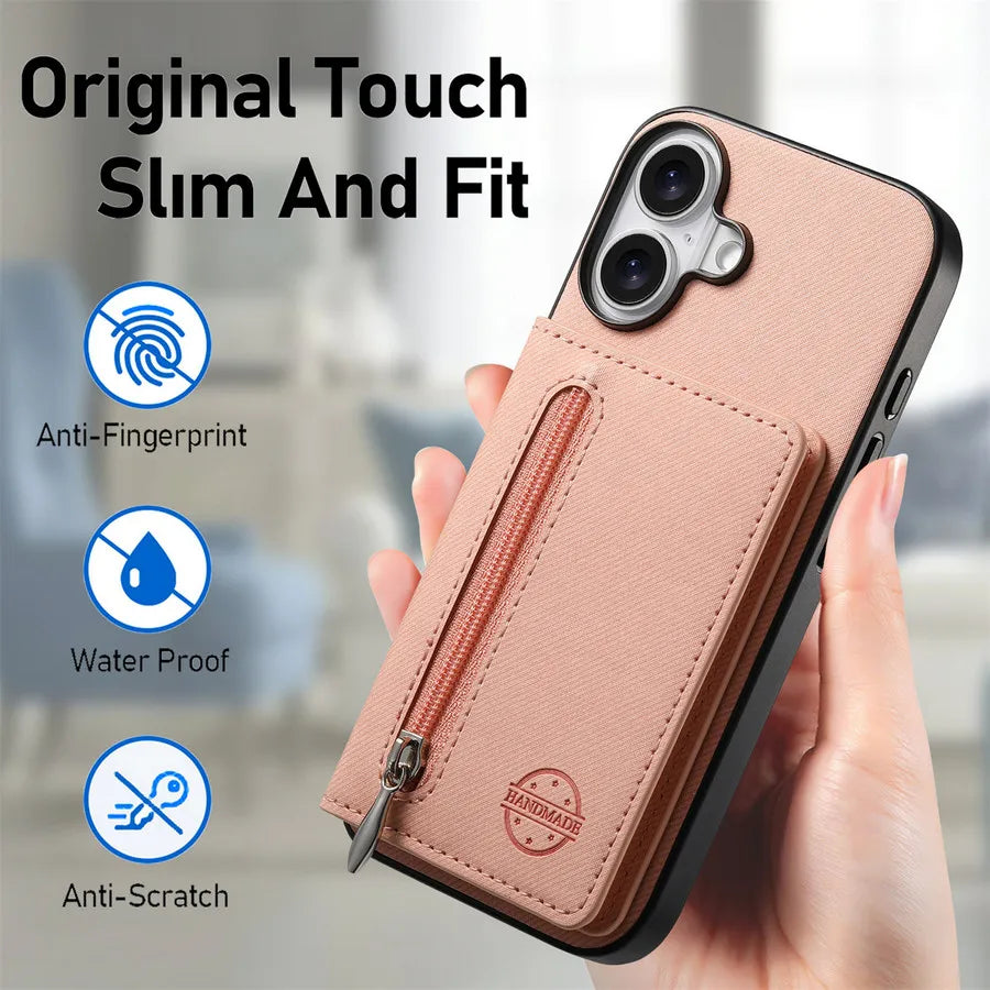 Pixel 10 9 Pro XL 5G RFID Zipper Card Leather Back Case For Google Pixel 9A Wallet Funda Pixel 9 10 Pro 9 A Luxury Cover