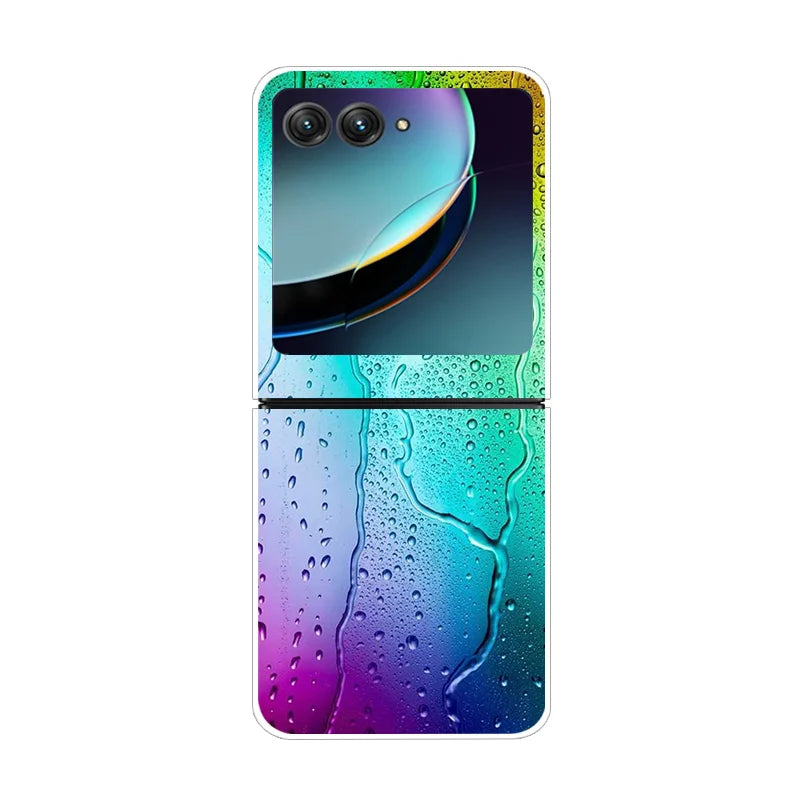 For Motorola Razr 40 Ultra Phone Case Flower Painted Clear Plastic PC Hard Back Cover For Moto Razr 40 Ultra Case 40Ultra 6.9"