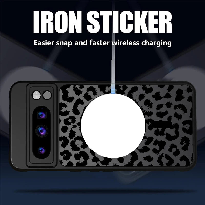 Leopard Print Case For Google Pixel 9 Pro Hybrid TPU+PC Shockproof Rugged Cover Funda For Pixel 9A 8A 7A Pixel 7 8 9 Pro XL Case