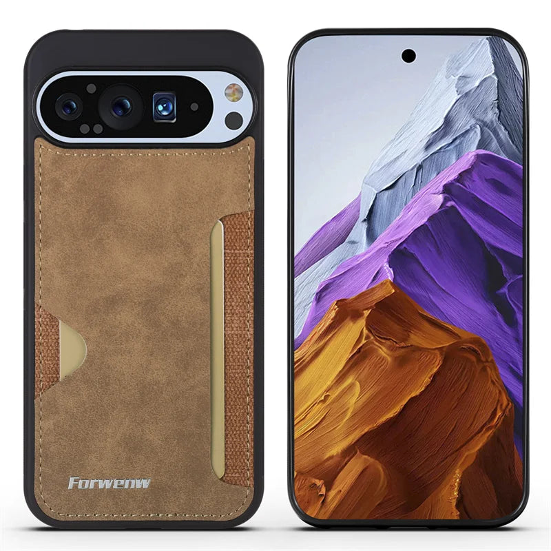 EUCAGR Luxury PU Leather Phone Case For Google Pixel 10 10 Pro XL Pixel 9A Pixel 9 Pro XL Soft Card Holder Shockproof Back Cover