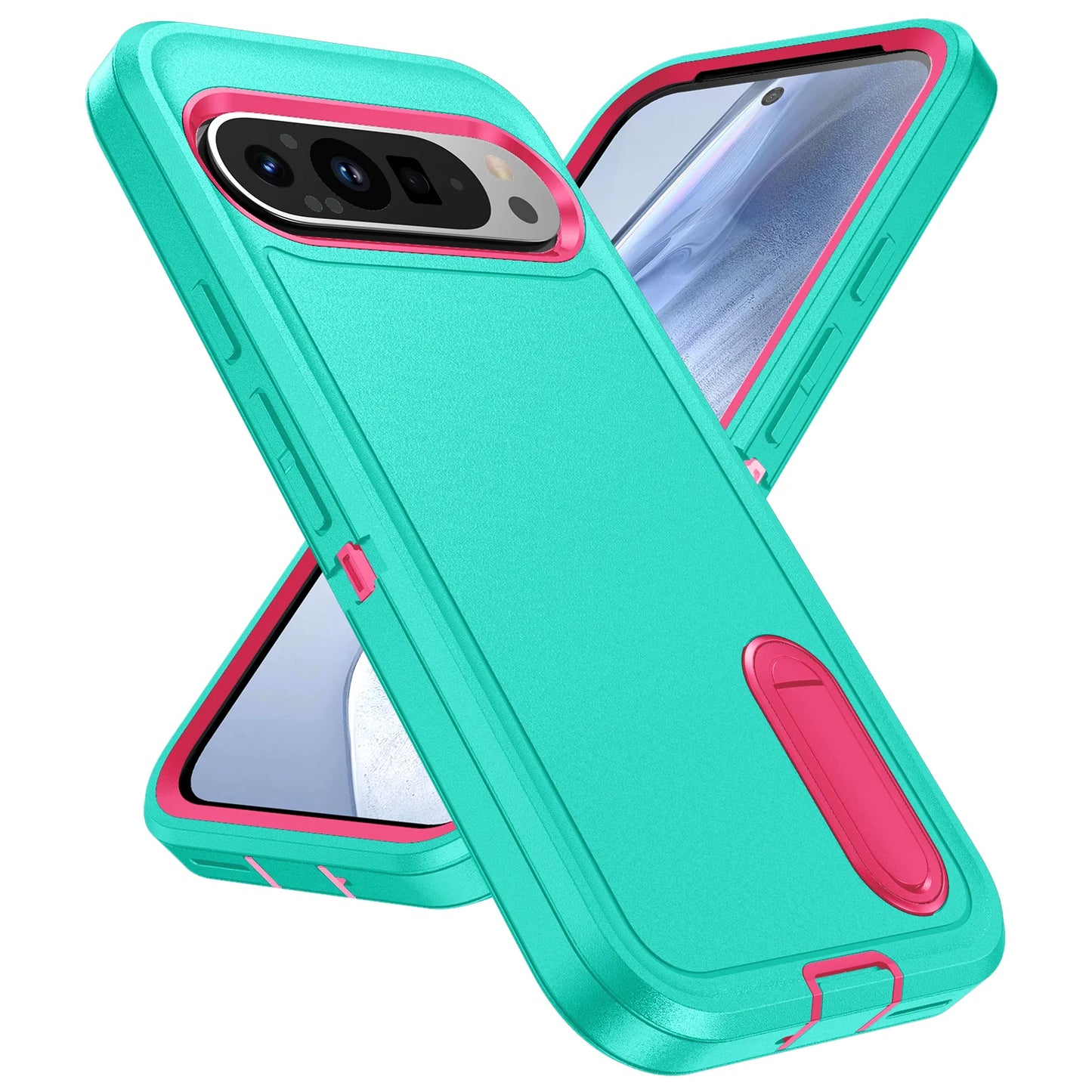 Heavy Duty Shockproof Case for Google Pixel 9 Pro XL Anti-Scratch Protective Kickstand Phone Case