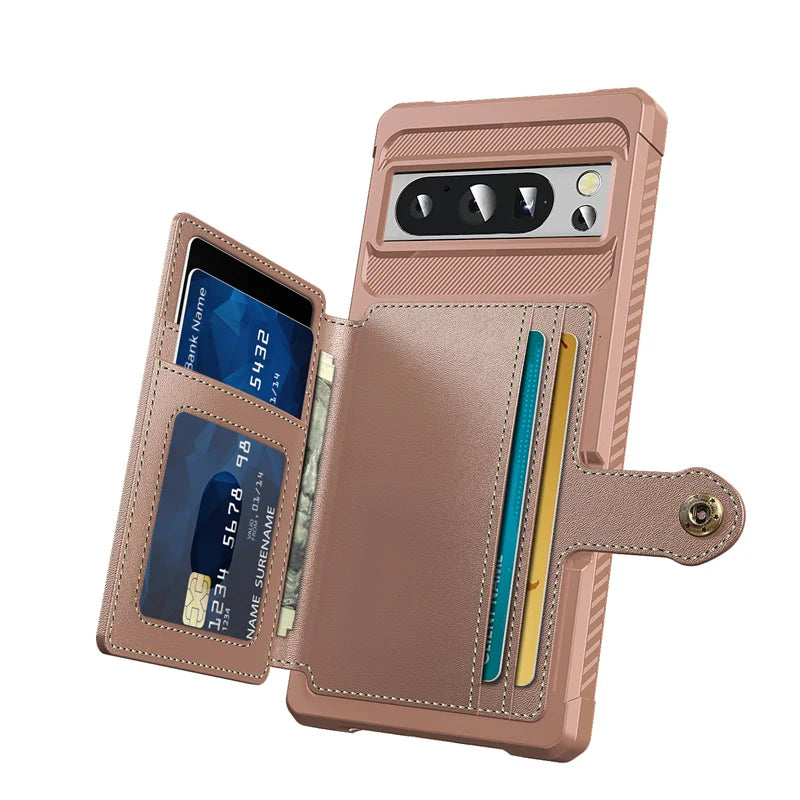 Luxury Leather Car Magnetic Phone Case For Google Pixel 7A 7 Pro 8A 8 Pro 9 Pro Wallet Card Insertion Shockproof Rear Cover
