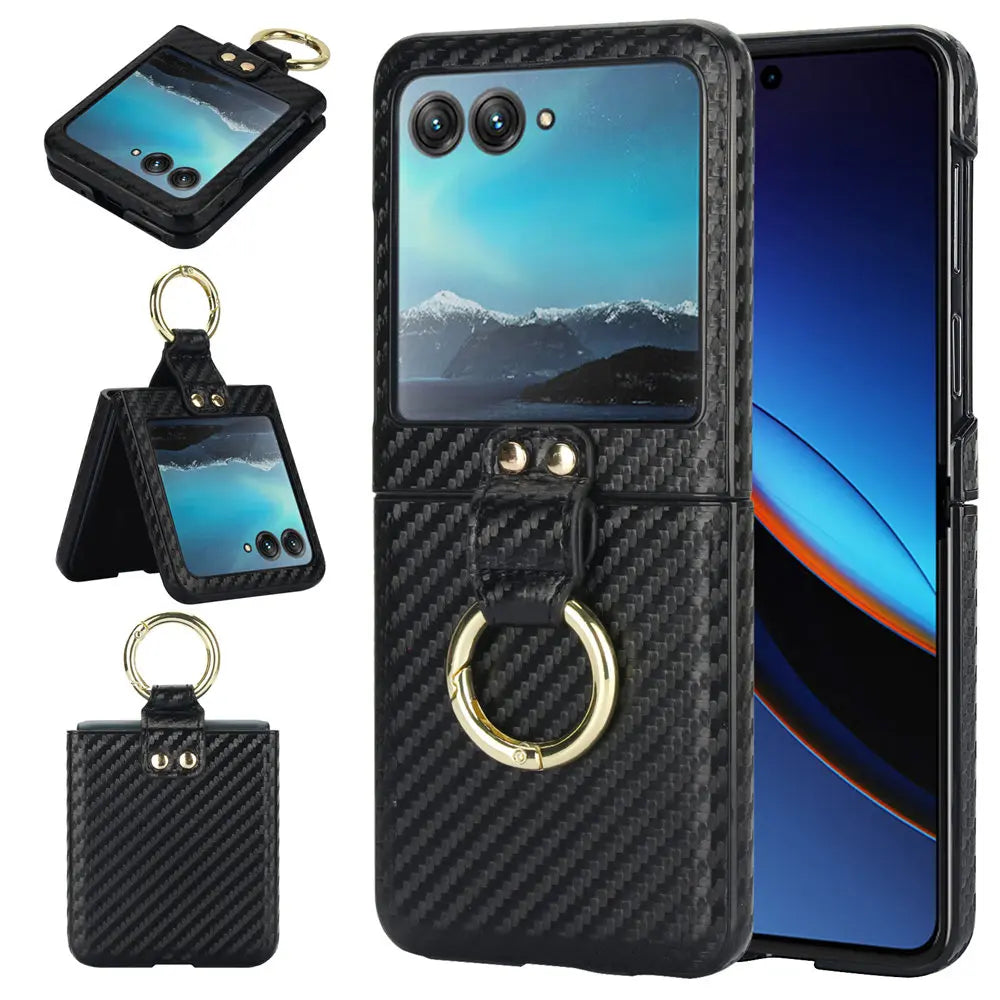 Fashion Leopard Print Leather Ring Case For Motorola MOTO Razr 40 Ultra Razr40 Slim Cover Fundas