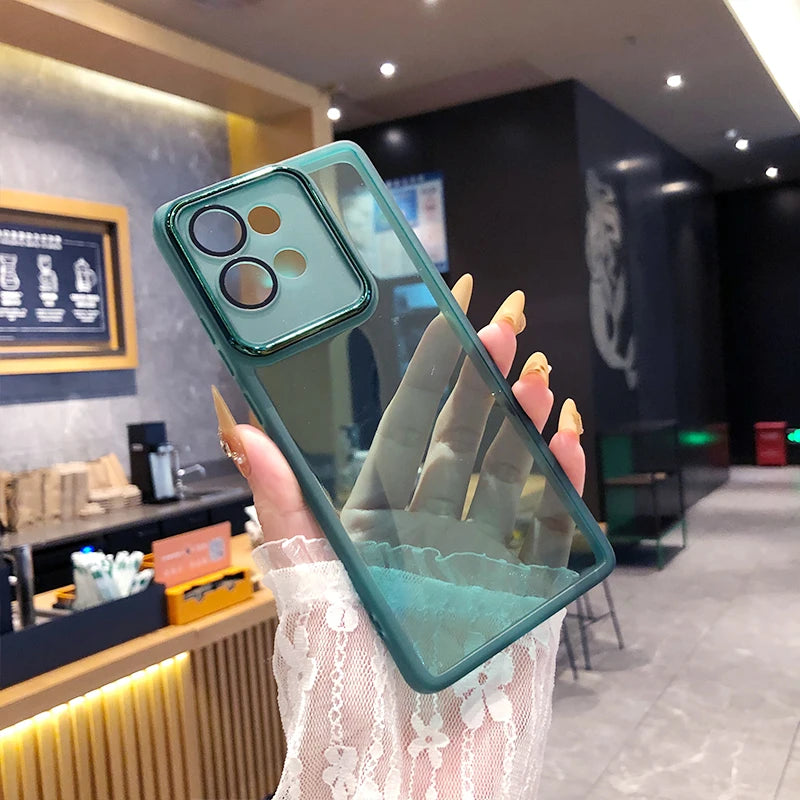 Fashion Transparent MOTO Edge 50 Neo Case for Motorola Edge 50 Fusion 40 G35 G24 Lens Film Protection Soft Silicone Clear Cover