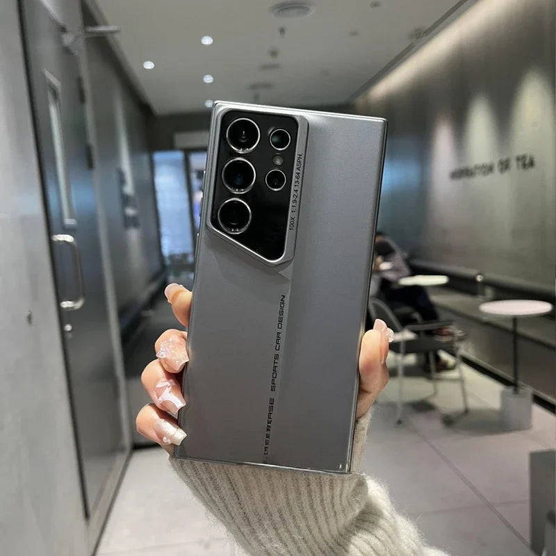 Matte Ultra Thin Blade Mecha PC Hard Phone Case for Samsung Galaxy S25 S24 S23 S22 Ultra S24FE Lens Protection Shockproof Cover