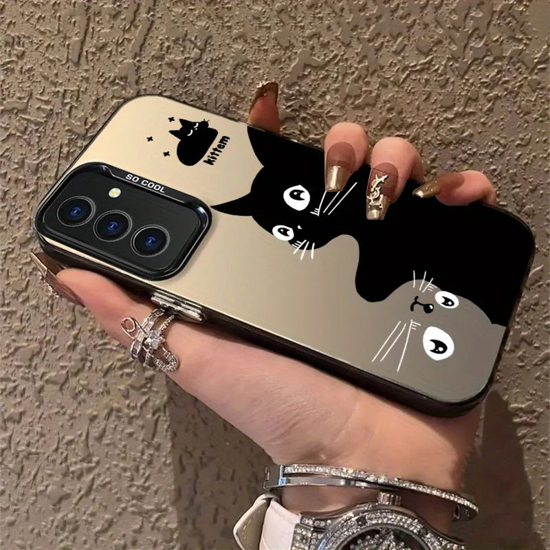 For Samsung Galaxy S25 Ultra Case Samsung S24 S24Ultra S22 S23 FE S 25 Case IMD Black Long Snake Animal Pattern Hard Phone Cover