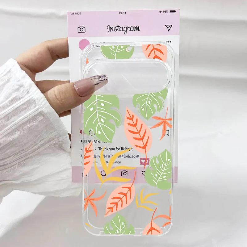 Palm Tree Leaves Plant Flower Phone Case For Google Pixel 10 8 Pro 10 Pro XL 5G 6 7 8 9 Pro 8A Cute Clear Soft TPU Cover Fundas