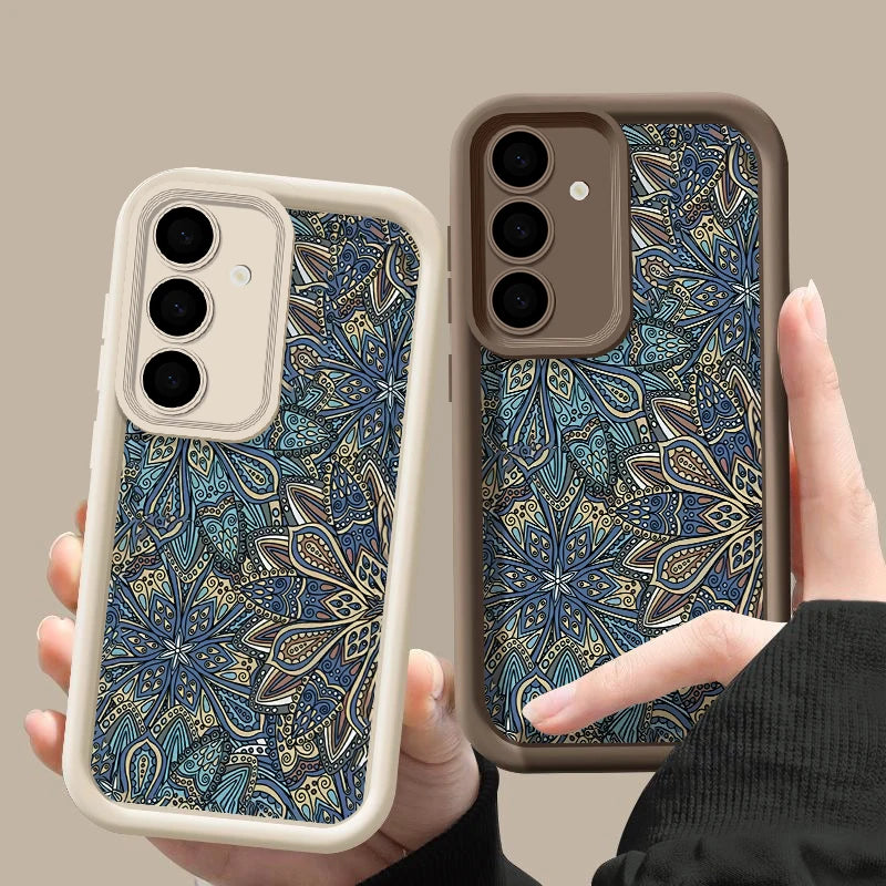 Retro Style Soft Silicone Case For Samsung Galaxy S24 S23 S22 S25 Ultra S24 FE A55 A56 A15 A16 A35 A25 A26 A54 5G Phone Cover