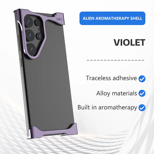 Irregular Metal Bumper Phone Case For Samsung Galaxy S25 S24 S23 S21 Ultra Plus Aluminum Cooling Shockproof Cover For S25Ultra