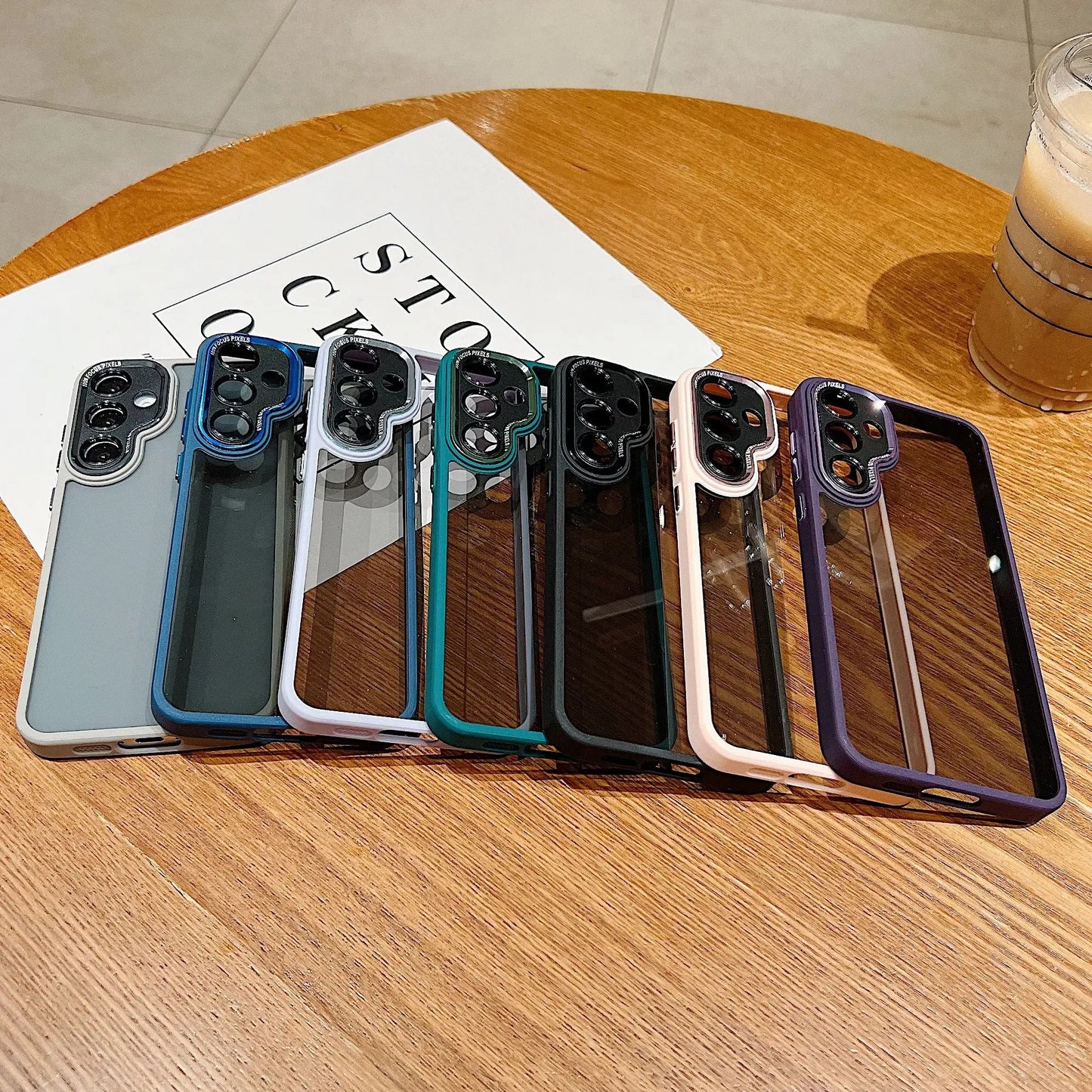 Transparent Acrylic Phone Case For Samsung Galaxy S25 S24 FE S23 Plus Ultra A55 A35 A16 A06 Metal Lens Protector Clear Cover