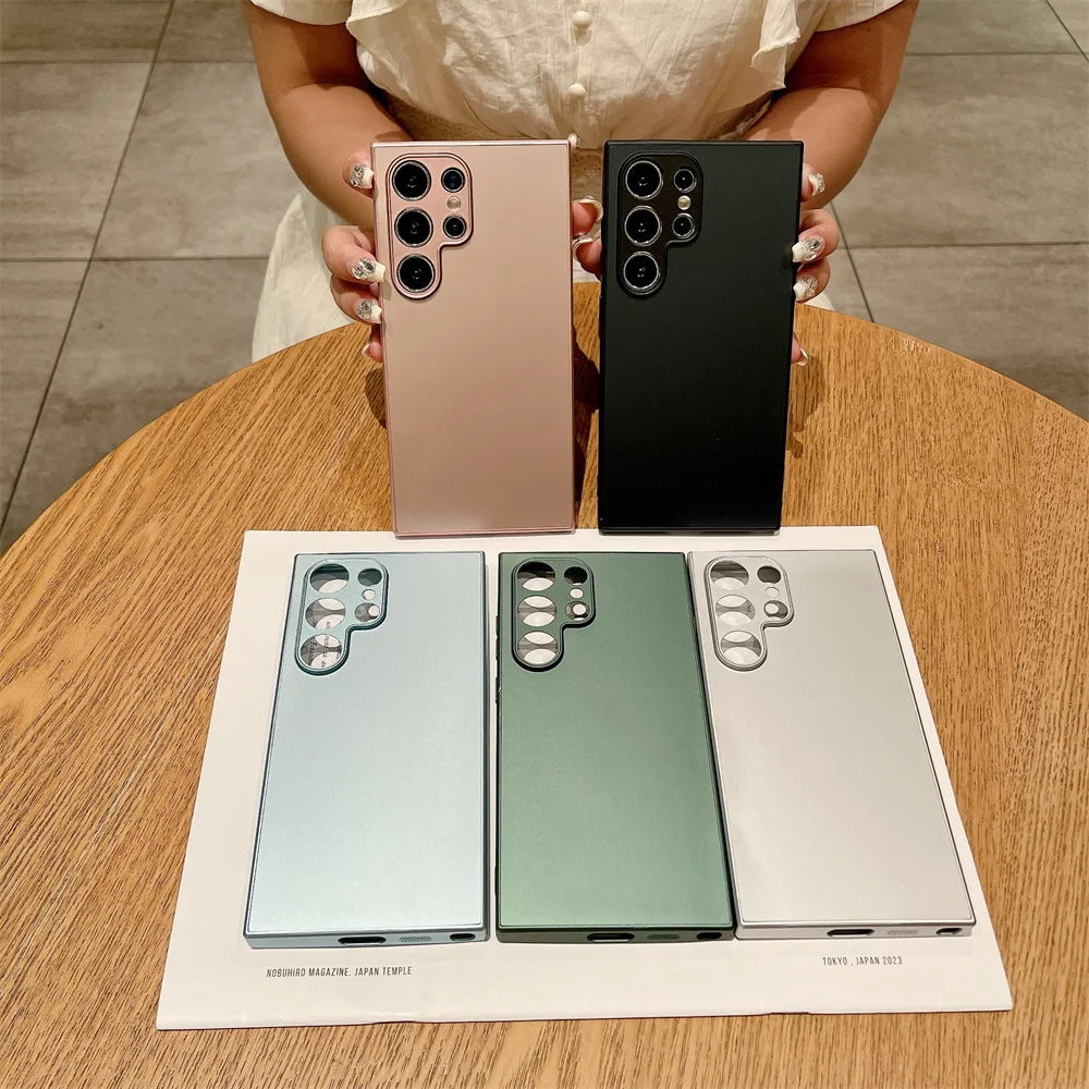 Luxury Matte Case For Samsung Galaxy S25 S24 S23 S22 S21 Plus FE Ultra Note 20 A55 A54 A53 A73 Shockproof AG Frosted Hard Cover