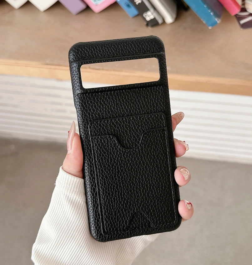 Fashion Leather Litchi Card Slot Bag Holder Phone Case For Google Pixel 9 8 7 6 Pro 7A 6A 8A Colorful Matte Cover For Pixel 9 XL