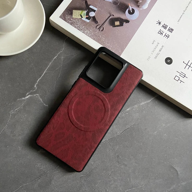 Magnetic Leather Case for Motorola Moto Edge 50 Ultra Fushion Pro G Play Power Stylus 2024 Cover Leopard Floral Mag-safe  Shell