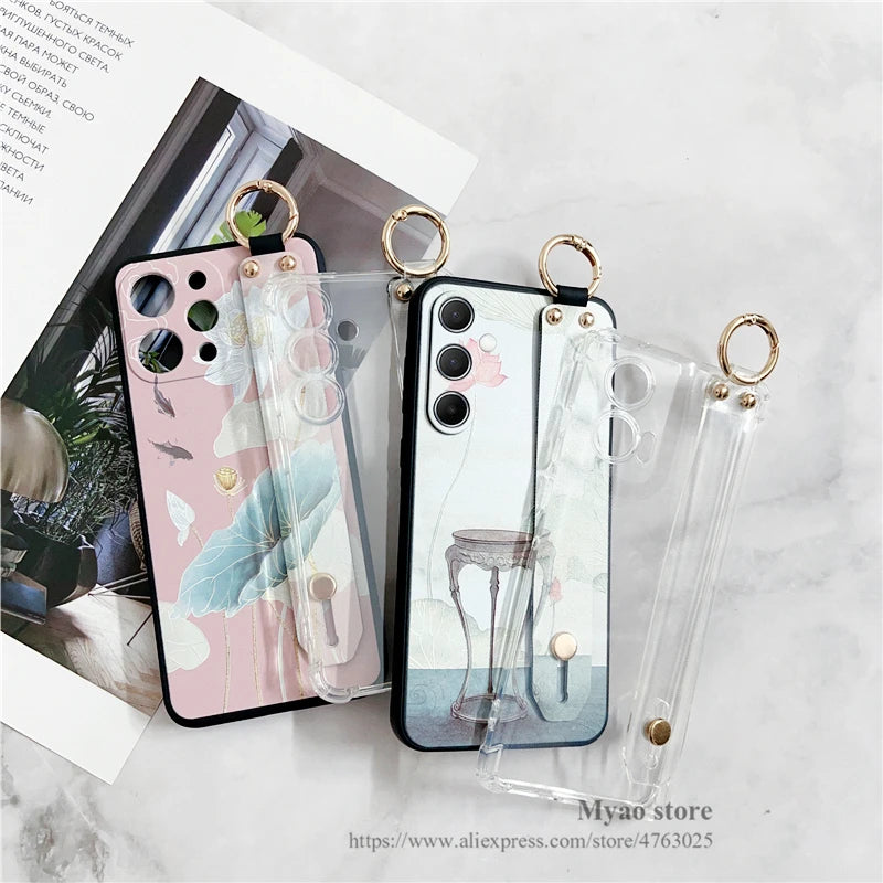 For Moto G55 35 75 15 34 14 84 05 Wrist Strap Case For Motorola Edge 40 50 60 Fusion Neo Pro 60 Stylus Ultra Long Lanyard Cover