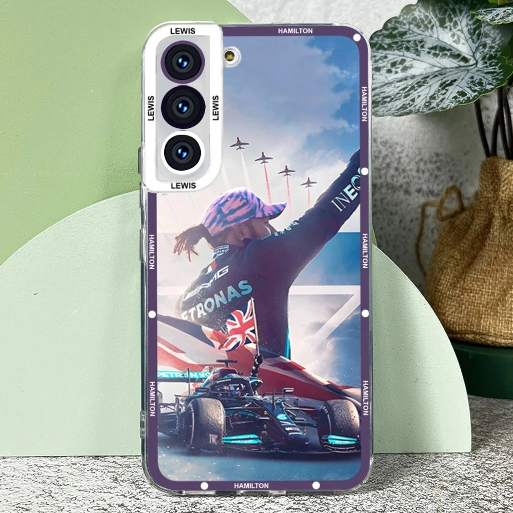 F1 Racing Lewis Hamilton 44 Phone Case Transparent For Samsung S23 Ultra S22 S21 S20 Fe Galaxy A13 A52 A53 A32 A31 A51 A22 Cover
