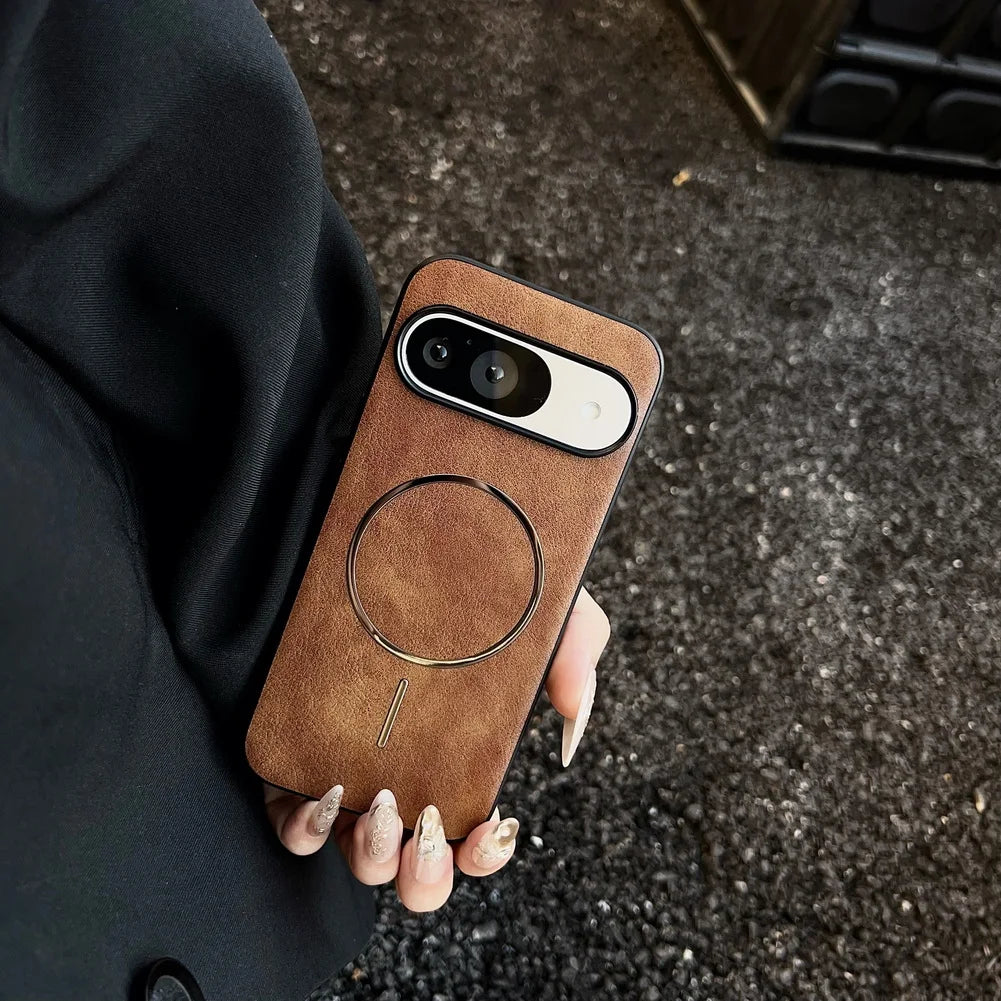 Classic vintage pattern built-in magnetic ring thin circle case For Pixel 10 Pro XL Google Pixe10 Pro Protection Cover