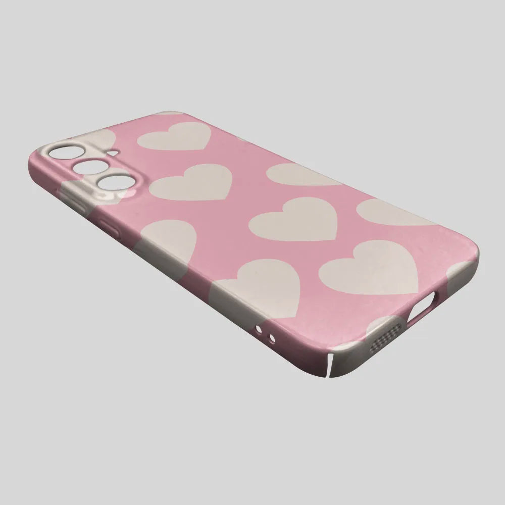 Phone Case For Samsung S26 S25 S24 S23 S22 Plus S21 Ultra Edge S23 S24 S25 FE Lovely Heart Pattern Hard PC Bumper Cover
