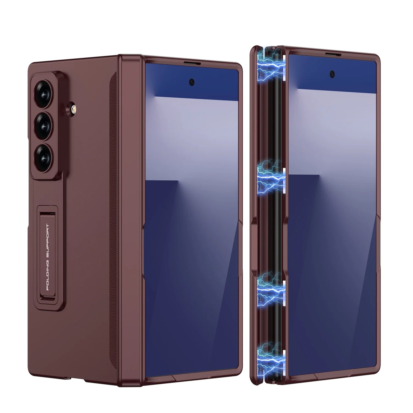 360 All-included Magnetic Hinge Case For Samsung Galaxy Z Fold 7 6 5 4 3 5G With Screen Protect  Glass Holder Shockproof Cover