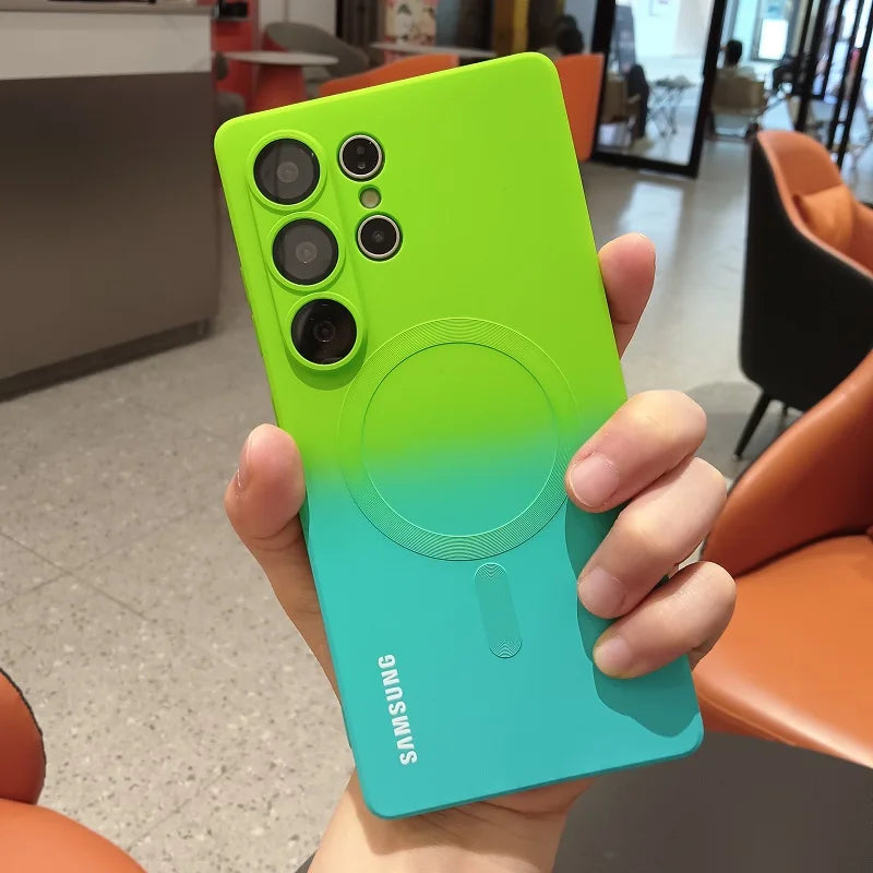 Comes With Lens Film Gradient Color Case For Samsung Galaxy S25 S24 S23 S22 S21 S20 Ultra Plus S21 S20 FE Soft Silicone Cover