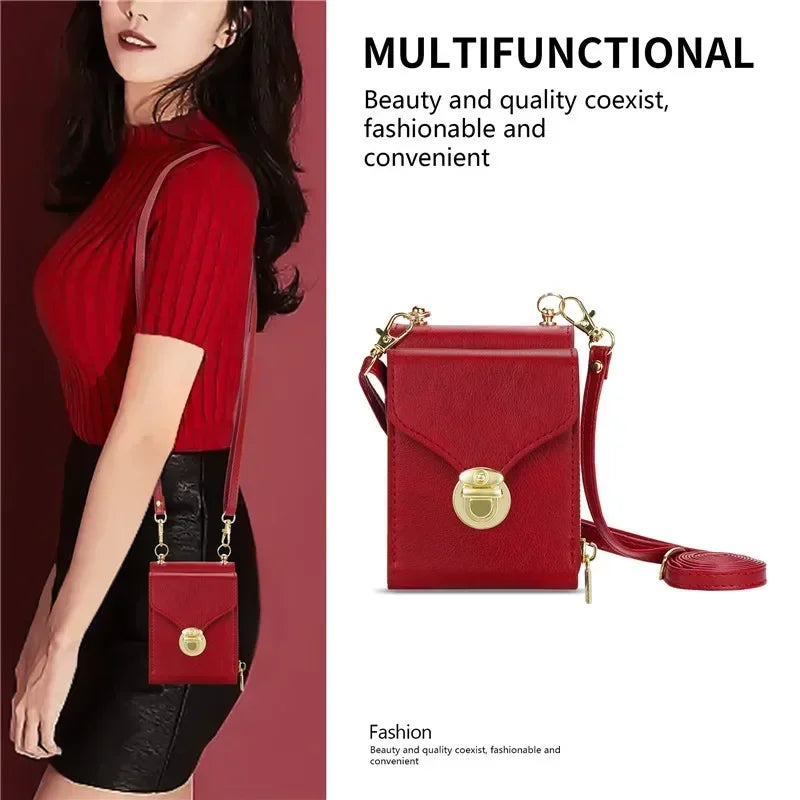 Lanyard Leather Zipper Wallet Card Slot Phone Case for Samsung Galaxy Z Flip 6 5 4 3 Lanyard Purse Bag Flip Stand Cover Back Bag