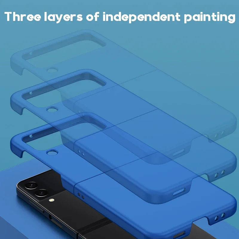Skin Feel Hard Case for Samsung Galaxy Z Flip 3 4 5 6 7 5G Flip7 Flip6 Protection Luxury Foldable Shockproof Ultrathin Cover