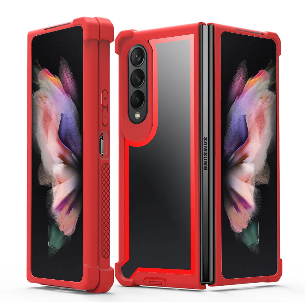 Military Grade Airbags Protection Defender Cover for Galaxy Z Fold 6/Z Fold 5/Z Fold 4/Z Fold 3 Shockproof Heavy Duty Armor Case