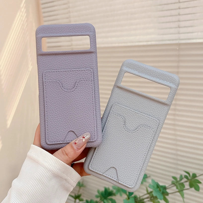 Fashion Leather Litchi Card Slot Bag Holder Phone Case For Google Pixel 9 8 7 6 Pro 7A 6A 8A Colorful Matte Cover For Pixel 9 XL