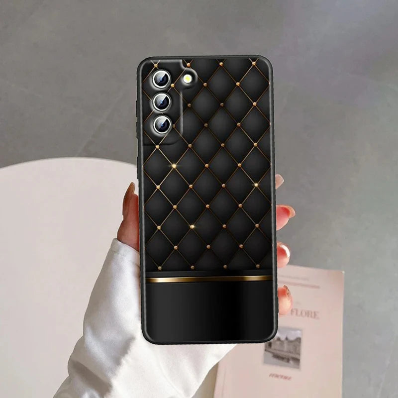 Car Carbon Fibre For Samsung Galaxy S24 S23 S22 S21 S20 FE S10 S10E Plus Ultra Pro Lite 5G Black Back Phone Case