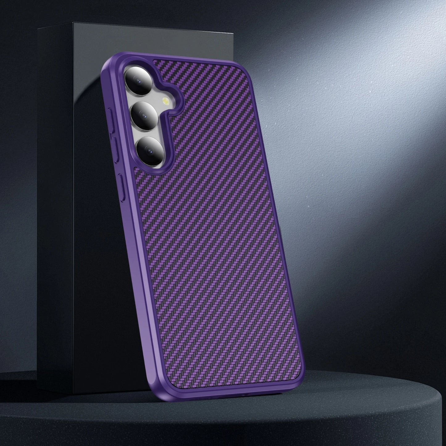 Luxury Carbon Fiber Texture Matte Magnetic Case for Samsung Galaxy S25 S24 S23 Ultra Plus for Magsafe Shockproof Hard Back Cover