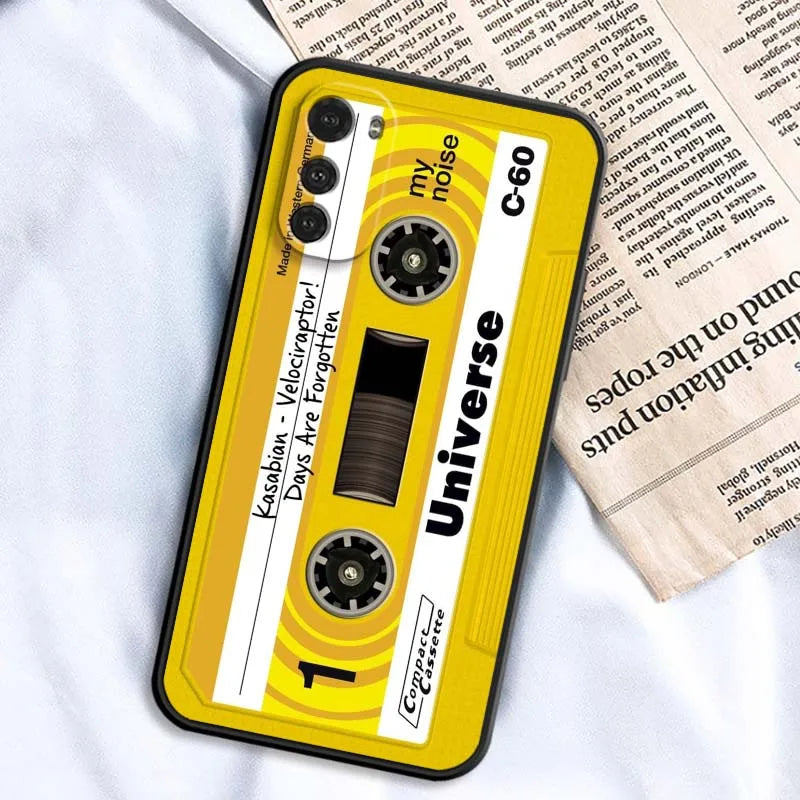 Creative cassette design For Motorola G85 Edge 50 G24 G35 G14 G04 40 G72 G34 G31 G Stylus G54 G13 G32 5G Black Phone Case