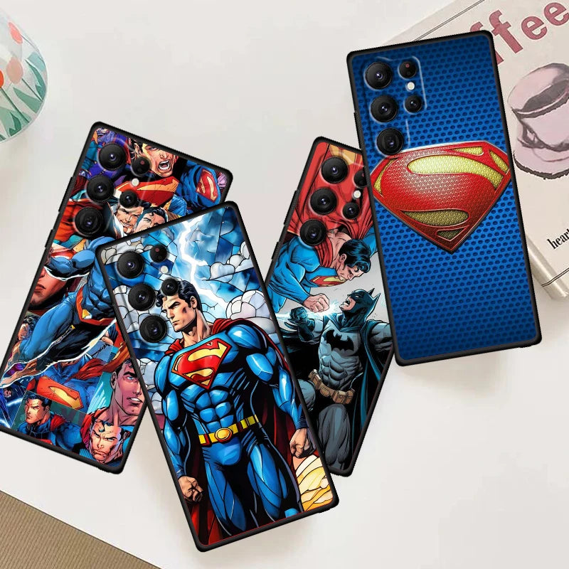 Luxury S-Supermans Comics Cool For Samsung Galaxy S24 S23 S22 S21 S20 FE S10 S10E Plus Ultra Pro Lite 5G Black Funda Phone Case