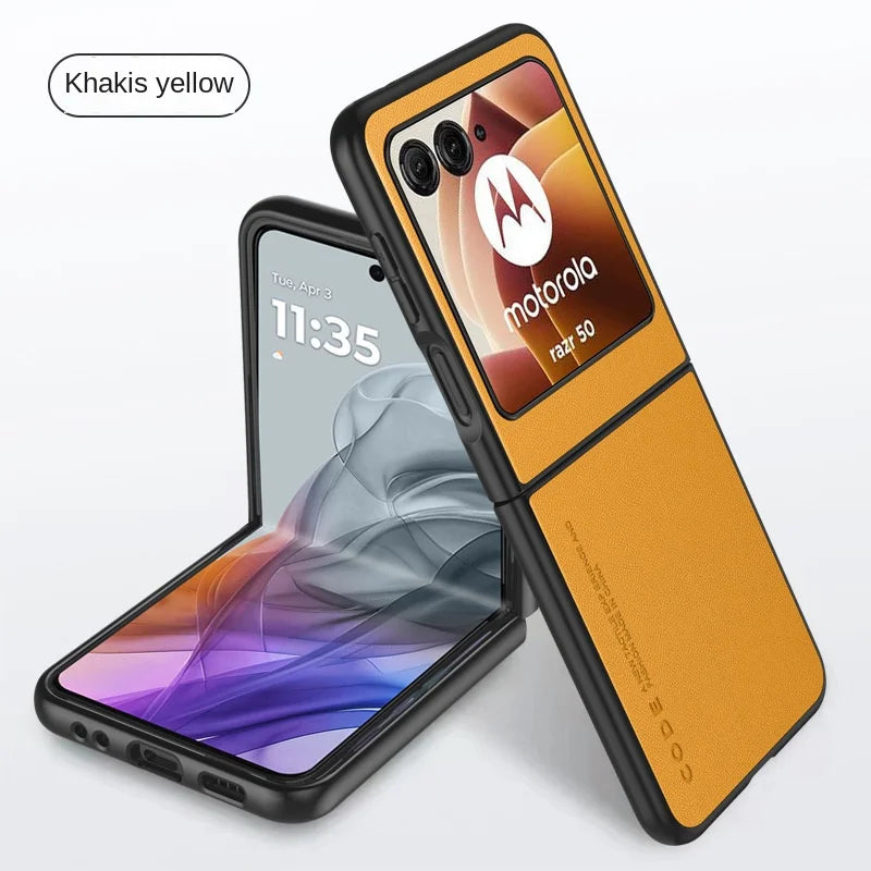 Luxury Premium Leather Cover For Motorola Razr 50 Ultra Moto Razr50 50Ultra 2024 Razr40 2023 Shockproof Hard Plastic Phone Case