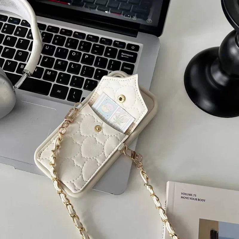 Chain Wallet Phone Case For Motorola Moto G75 G05 G15 G10 Power G20 G30 G13 G23 G53 G22 G52 G82 G60 Edge 60 Fusion Stylus Cover